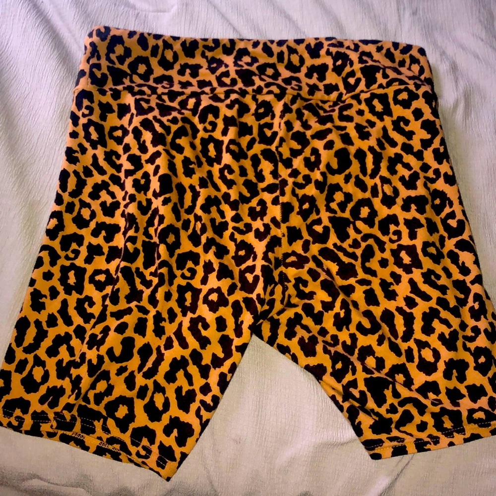 Cheetah print biker shorts for chilling or even a good work out